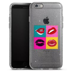 Silikon Glitter Case transparent-silber