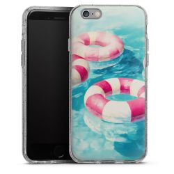 Silikon Glitter Case transparent-silber