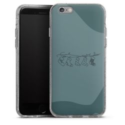 Silikon Glitter Case transparent-silber