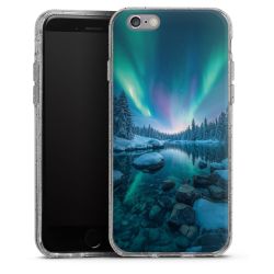 Silikon Glitter Case transparent-silber