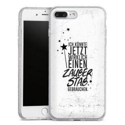 Silikon Glitter Case transparent-silber