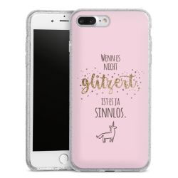 Silikon Glitter Case transparent-silber