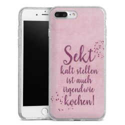 Silikon Glitter Case transparent-silber