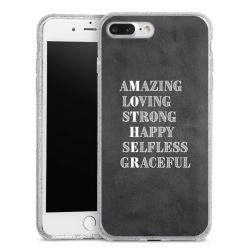 Silicone Glitter Case silver glitter