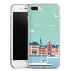 Silikon Glitter Case transparent-silber