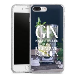 Silikon Glitter Case transparent-silber