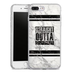 Silikon Glitter Case transparent-silber