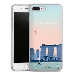 Silikon Glitter Case transparent-silber