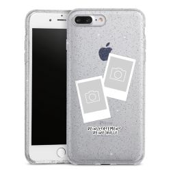 Silikon Glitter Case transparent-silber