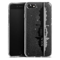 Silikon Glitter Case transparent-silber