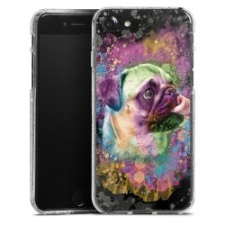 Silikon Glitter Case transparent-silber