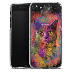 Silikon Glitter Case transparent-silber