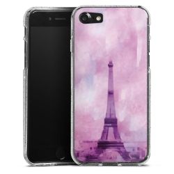 Silikon Glitter Case transparent-silber