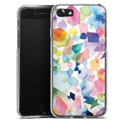 Silikon Glitter Case transparent-silber