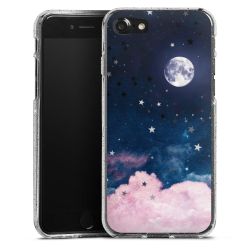 Silikon Glitter Case transparent-silber