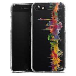 Silikon Glitter Case transparent-silber