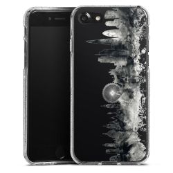 Silikon Glitter Case transparent-silber