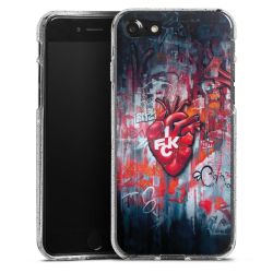 Silikon Glitter Case transparent-silber