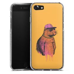 Silikon Glitter Case transparent-silber