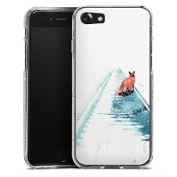 Silikon Glitter Case transparent-silber