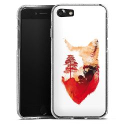 Silikon Glitter Case transparent-silber