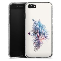 Silikon Glitter Case transparent-silber