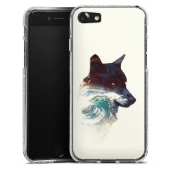 Silikon Glitter Case transparent-silber