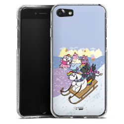 Silikon Glitter Case transparent-silber