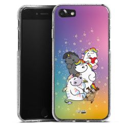 Silikon Glitter Case transparent-silber