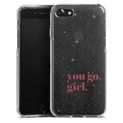 Silikon Glitter Case transparent-silber