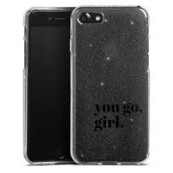 Silikon Glitter Case transparent-silber