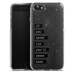 Silikon Glitter Case transparent-silber