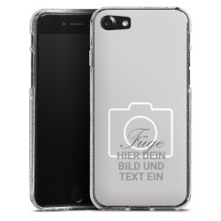 Silikon Glitter Case transparent-silber