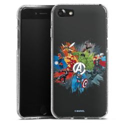 Silikon Glitter Case transparent-silber