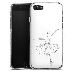 Silikon Glitter Case transparent-silber