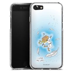 Silikon Glitter Case transparent-silber