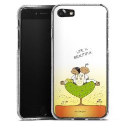 Silikon Glitter Case transparent-silber