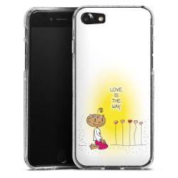 Silikon Glitter Case transparent-silber