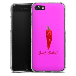 Silikon Glitter Case transparent-silber