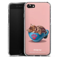 Silikon Glitter Case transparent-silber