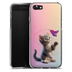 Silikon Glitter Case transparent-silber