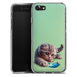 Silikon Glitter Case transparent-silber