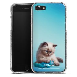 Silikon Glitter Case transparent-silber