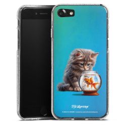 Silikon Glitter Case transparent-silber