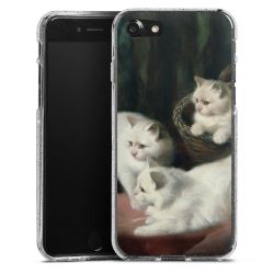 Silikon Glitter Case transparent-silber