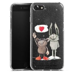 Silikon Glitter Case transparent-silber