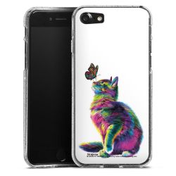 Silikon Glitter Case transparent-silber