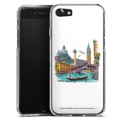 Silikon Glitter Case transparent-silber