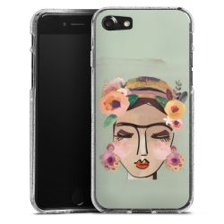 Silikon Glitter Case transparent-silber