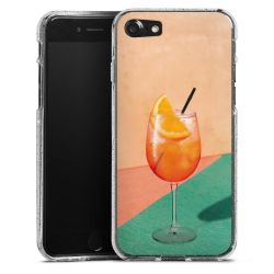 Silikon Glitter Case transparent-silber